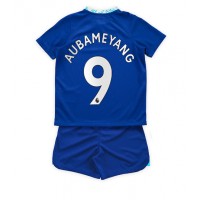 Chelsea Aubameyang #9 Hjemmebanesæt Børn 2022-23 Kortærmet (+ Korte bukser)